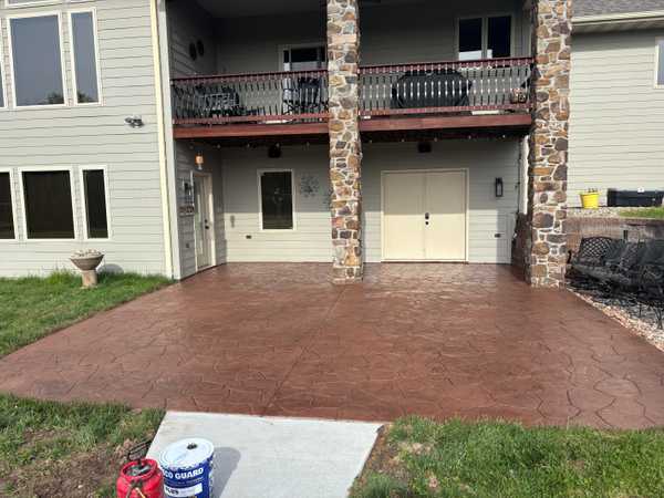 Decorative stamped concrete patio in Missouri
